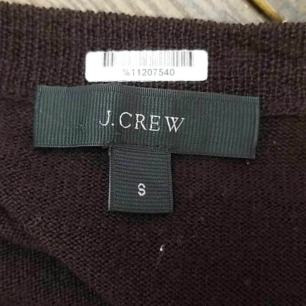 J. Crew Wool Asymmetrical Brown Zip Sweater Small